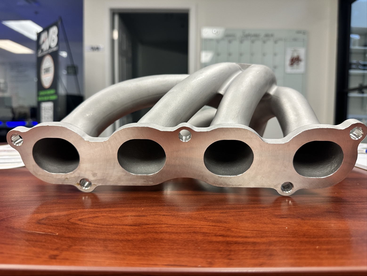 Turbo manifold finished in Cerakote at AV8 shop